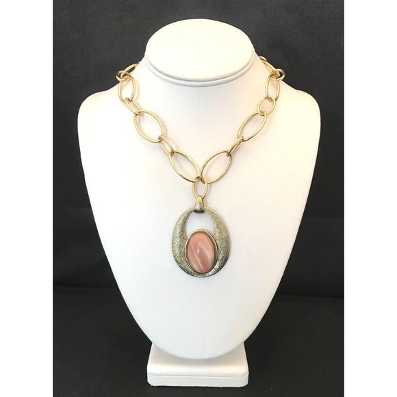 New Boutique Statement Necklace Iridescent Cabochon Premier Urban Chic 8R - Picture 11 of 11